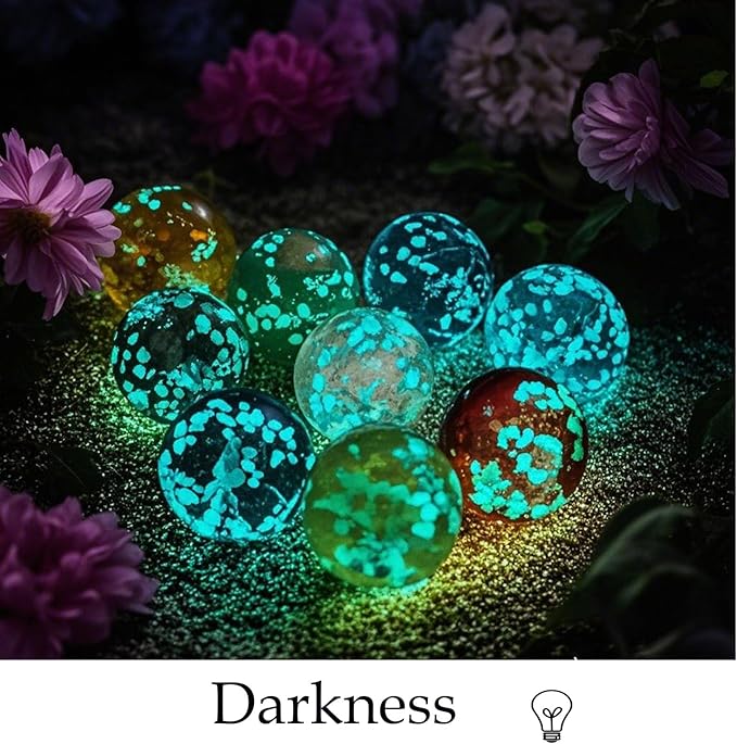 200 PCS 8mm Glow in The Dark Beads Bulk Round Luminous Glass Beads with Holes for Jewelry Making Bracelets Earrings Necklace Glow Loose Spacer Ball Bead DIY Craft Kit (Mixed Color)