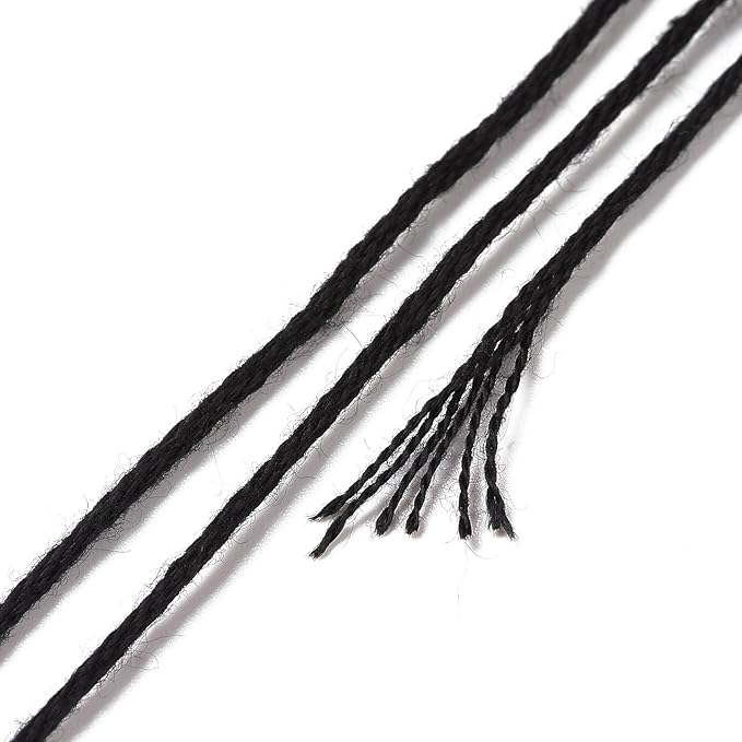 FASHEWELRY 105 Yards Crewel Cross Stitch Floss 1mm Polyester Embroidery Floss Thread Embroidery Thread Bulk for Jewelry Making Bracelet Knitting Stitch Supply (Black White)