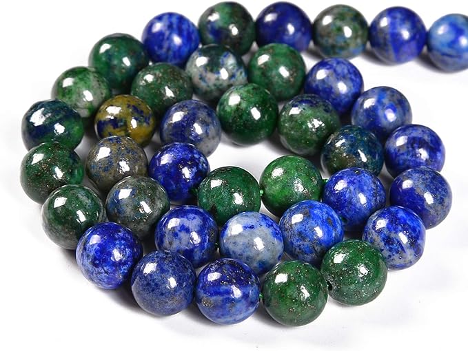 45pcs 8mm Natural Chrysocolla Lapis Lazuli Gemstone Round Spacer Loose Stone Beads for Jewelry Making 15.5" 1 Strand (Chrysocolla Lapis Lazuli, 8mm 45Beads)