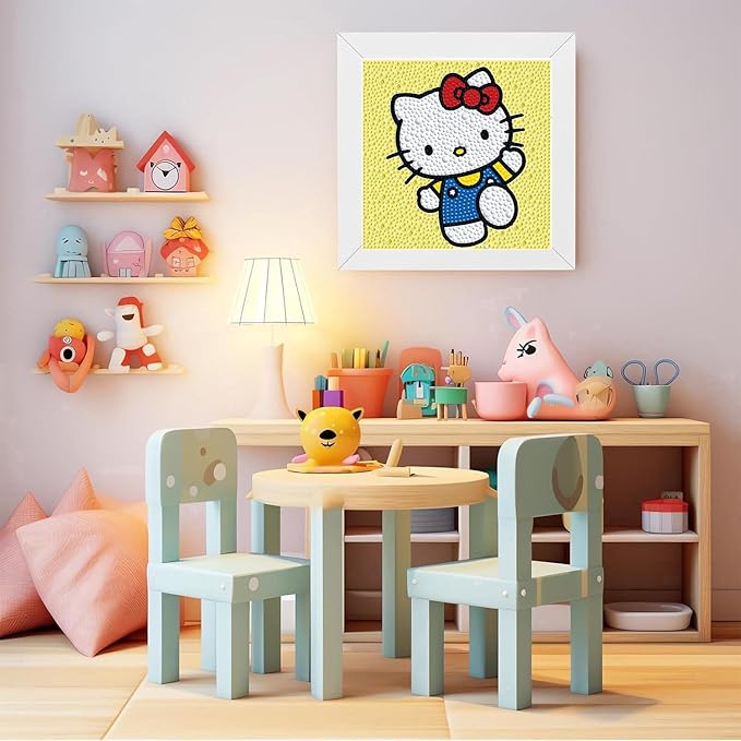 YSUNETER Diamond Painting Kits for Kids Beginner - 4 Pack DIY 5D Full Drill Diamond Art Kits for Children, Cute Animals Round Crystal Rhinestone Gem Art Crafts Home Wall Art Decor 5.9 x 5.9 Inches