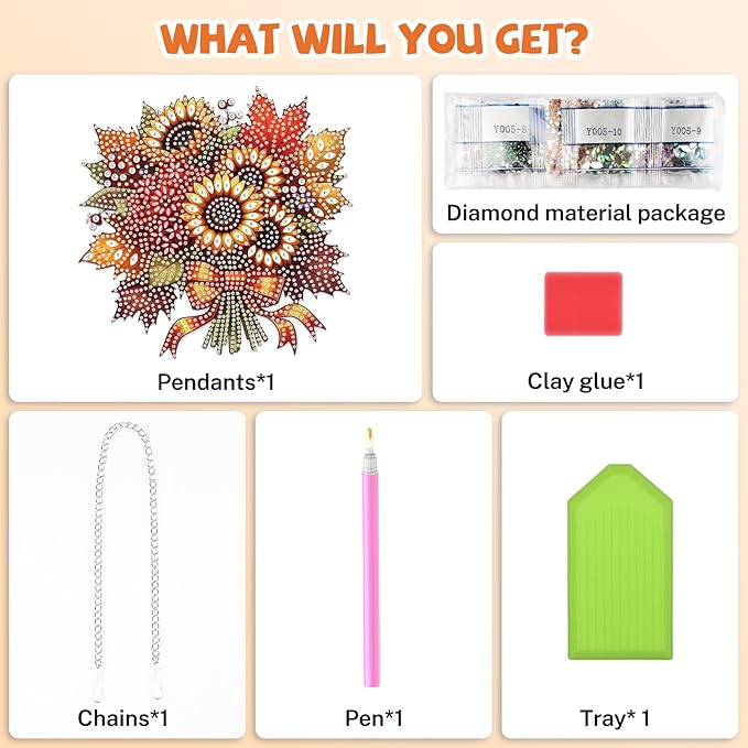 Bowetile Halloween Diamond Art Hanging Kits for Adults, Fall Flowers Diamond Art Suncatchers, 5D Special Shape Diamond Painting Pendant Window Ornament Gifts for Home Door Wall Decor