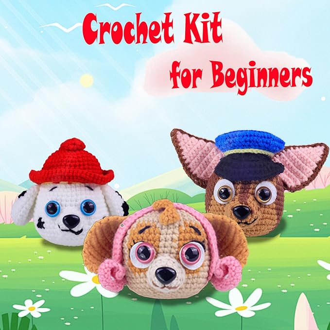 Crochet Kit for Beginners Adults -Animals Start Crotcheting - Perfect Amigurumi Knitting Learn to Kit for Adult with Stitch by Stitch Video Tutorials,Holiday Christmas Gift.
