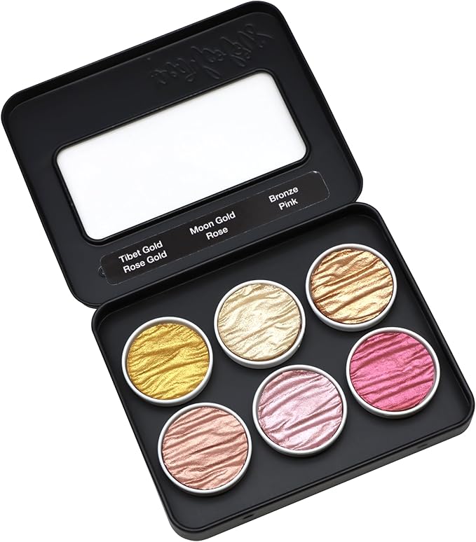 Coliro M780 Artist Mica Pearl Watercolor Paint Set – Vintage Watercolor Set (6 Colors, 30mm)