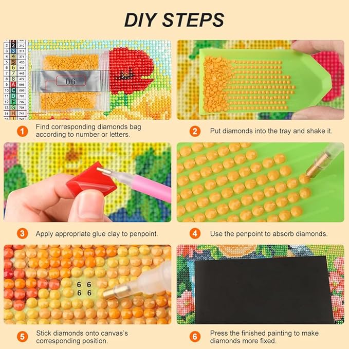 WSLWXSHM Diamond Painting Kits for Adults Dog, Butterfly Round Full Drill Diamond Art Kits, 5D DIY Paint with Diamonds Crafts for Home Wall Decoration Gifts 12×12Inch, Animal