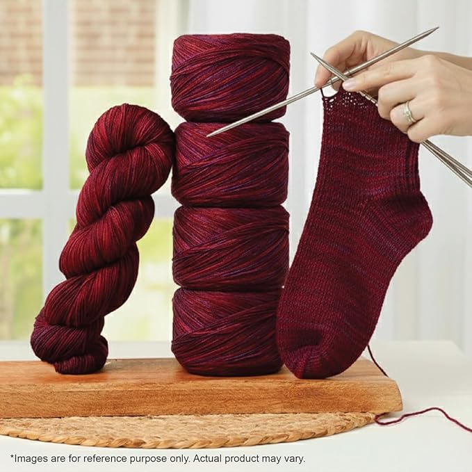 KnitPro Symfonie Fingering Weight Hand Dyed Variegated Yarn Skein | Extra Fine Merino Wool & Polyamide Blend for Knitting & Crocheting, Oeko-TEX Certified 400m, 100g | Terra Valentine