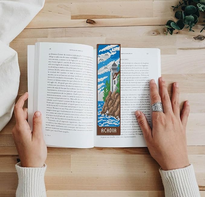 NEGEKFKX 6 Pcs National Park Cross Stitch Bookmark Kit for Adult Beginners,Cross Stitch Kits 14 CT DIY Crossstitch Kits Adult Stamped Bookmark Embroidery Bookmarks Kit