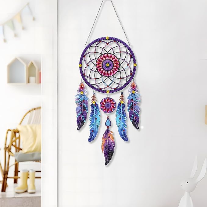 DIY Dream Catchers Diamond Painting Kit - Handmade Craft for Boho Decor, Symbol of Good Dreams & Positive Energy, All-Inclusive Crafts for Adults (Dreamy)