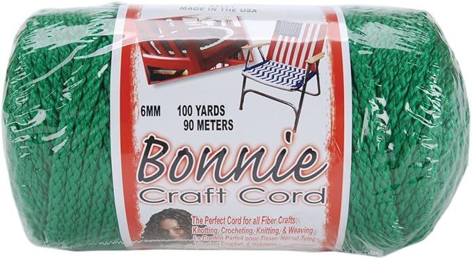 Bonnie Macrame Craft Cord 6mmX100yd, Kelly