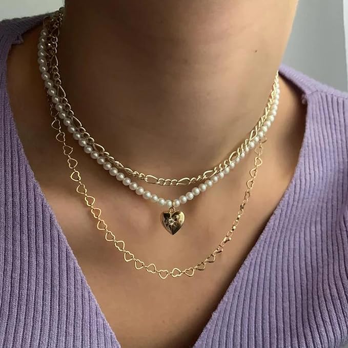 Jabogrii 16.4 Feet Heart Jewelry Chains 18K Gold Plated Brass Chain for Jewelry Making Women Necklace Bracelet DIY Craft Chain Bulk