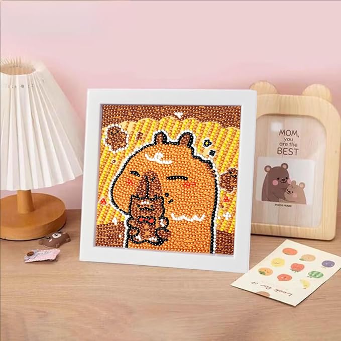 Mangpung Capybara Diamond Art Kits for Beginners, Capybara Diamond DIY Painting Kits, Full Drill Diamond Dots Paintings, Paint with Diamonds Pictures Art Painting DIY Crafts Kit Gift for DIY Lovers