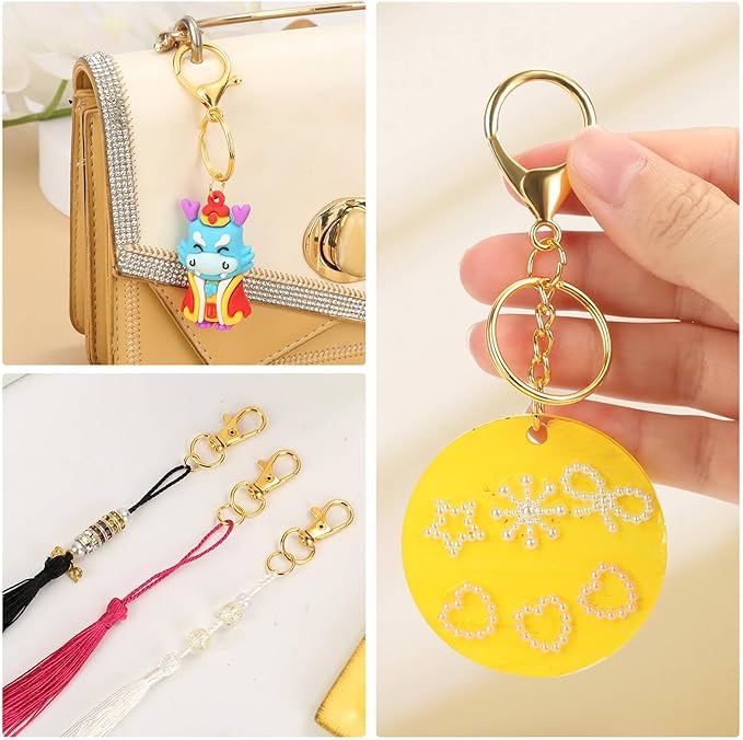 PAXCOO 300PCS Keychain Making Kit, Keychain Craft Supplies Including Key Chain Clips, Lanyard Snap Hooks, Key Rings and Jump Rings for Key Chain Making, Purse Making, Lanyard Making
