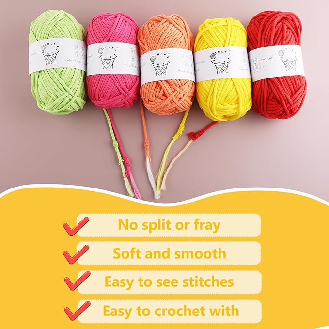 100g Yarn for Crocheting and Knitting,66yds/60m Cotton Yarn for Beginners,Cotton-Nylon Acrylic Blend Yarn for Beginners Crochet Kit Making(Lemon)