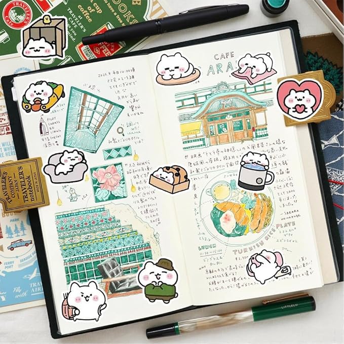 50Pcs Waterproof Vintage Stickers,Scrapbooking Supplies Kit,Aesthetic Decorative Craft Sticker for Planner, Bullet Journaling, Junk Journal, Water Bottles, Laptop, Retro Craft.White Cat