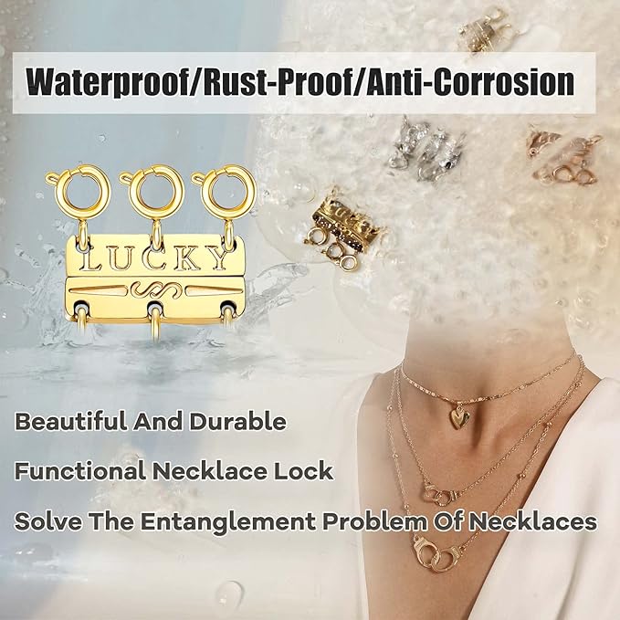 dailyacc lucky necklace layering clasp 18k gold and silver strong multiple necklace clasps for layered separator