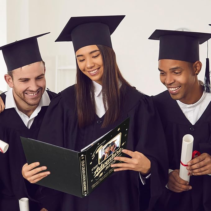 Pasimy Graduation Scrapbook Kit A4 Photo Album 60 Pages Removable DIY Memory Scrap Book Grad Picture Album with Stickers Holds 4x6 5x7 8x10 Pictures for Grad Class of 2026 Graduation Gifts(Fashion)