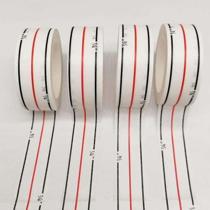 HONEYSEW Diagonal Seam Tapes Sewing Basting Tape for Sewing Straight Diagonal Seams Instruction Tool Seamingly Accurate Seam Guide for Sewing Machines (6 Rolls)