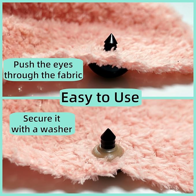 Hukiwow 320Pcs 18mm Safety Eyes and Washers 18 mm Safety Eyes for Crocheting Black Big Crochet Eyes Large Craft Eyes Plastic Eyes for Animals Doll