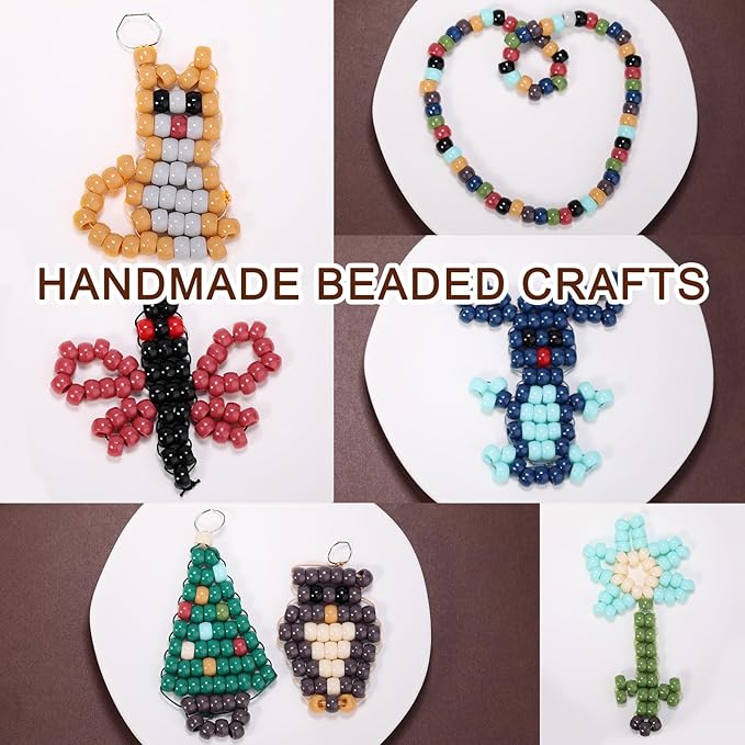 8000 pcs pony beads for bracelet multi-colored making beads bulk for hair braiding diy crafts kandi jewelry key chains and ornaments decorations,10 assorted colors,boxed (earth tone, 6 * 9)