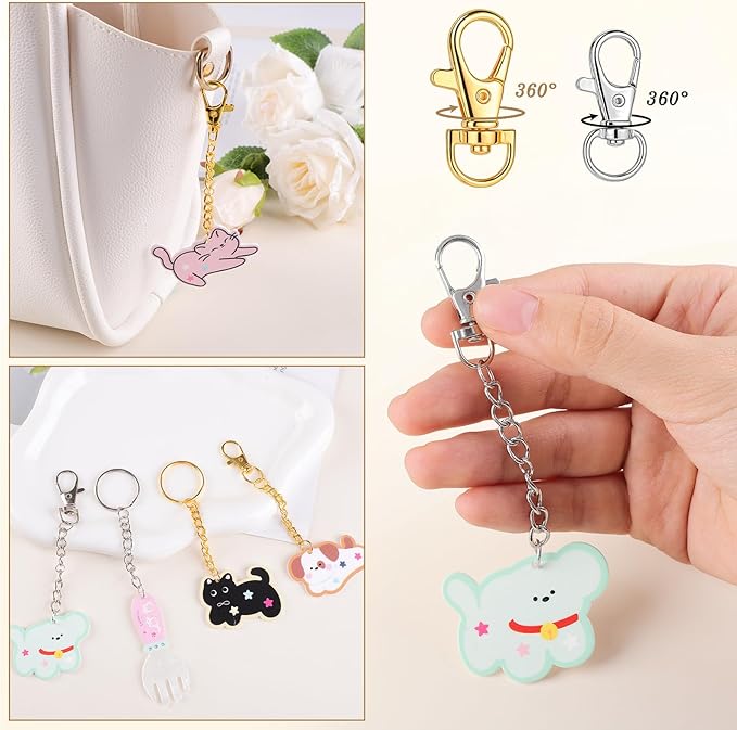 BESARME 1130PCS Keychain Making Kit Jump Rings for Jewelry DIY Key chain Supplies with Keyrings Bulk, Metal Lobster Claw Clasp, Swivel Snap Hook, Extender Chain for Crafts Accessories(Gold and Silver)