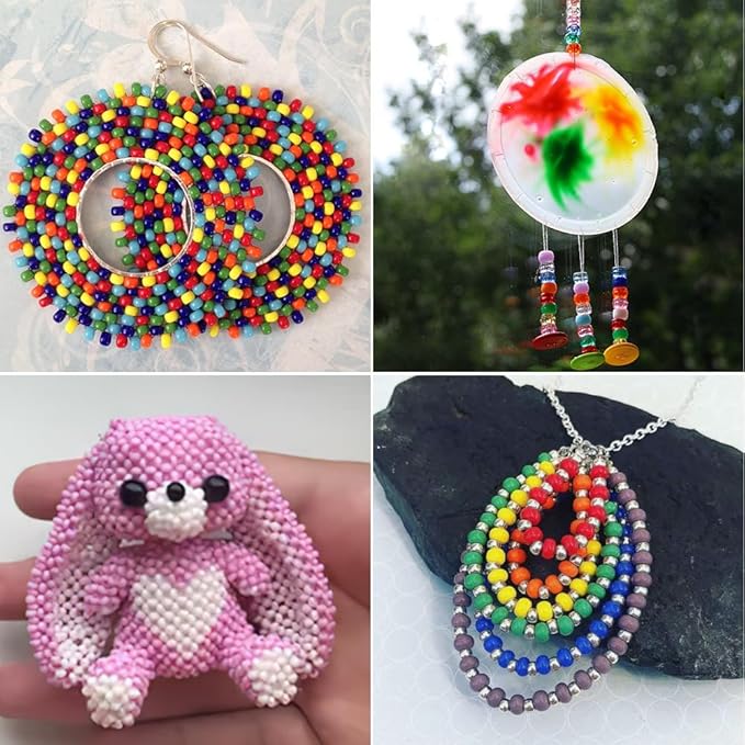 pony 4000 pcs beads for bracelets, hair braids & jewelry making - plastic craft beads for kids & kandi jewelry (pink color scheme)