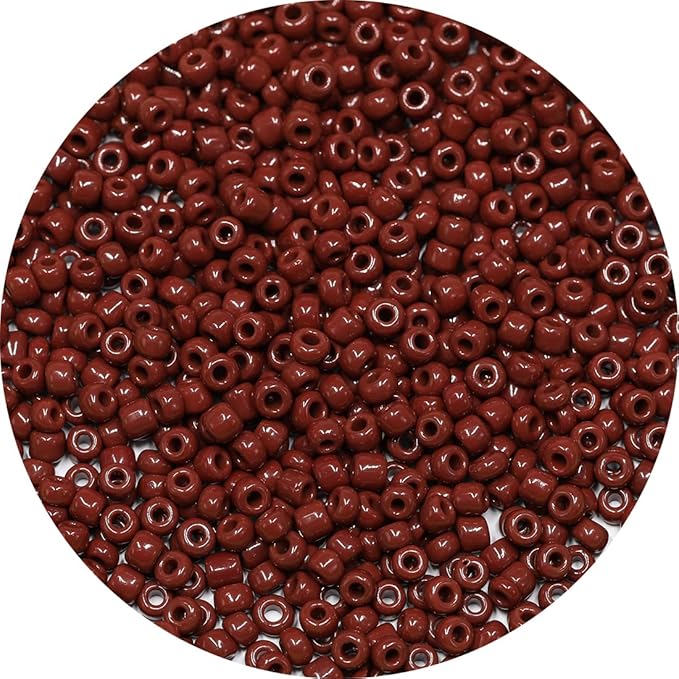 Bala&Fillic Opaque Dark Coffee Color 4mm Seed Beads About 1200pcs/100Grams in Bag, 6/0 Glass Craft Beads for Making Bracelet and Necklace (Dark Coffee)