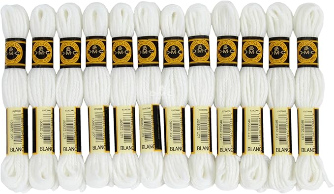 DMC Tapestry Wool - The Simply White Collection - 12 Count - 8.7 Yards Skeins