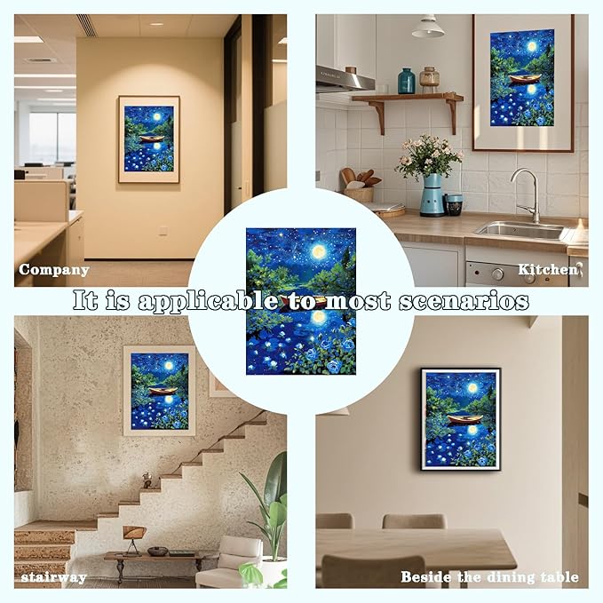 DOTZSO Landscape Diamond Painting Kits for Adults, Easy DIY 5D Round Full Drill Diamond Art kit Diamond Dot Crystal Gem Art and Craft for Beginners Home Wall Decor 12x16 Inches