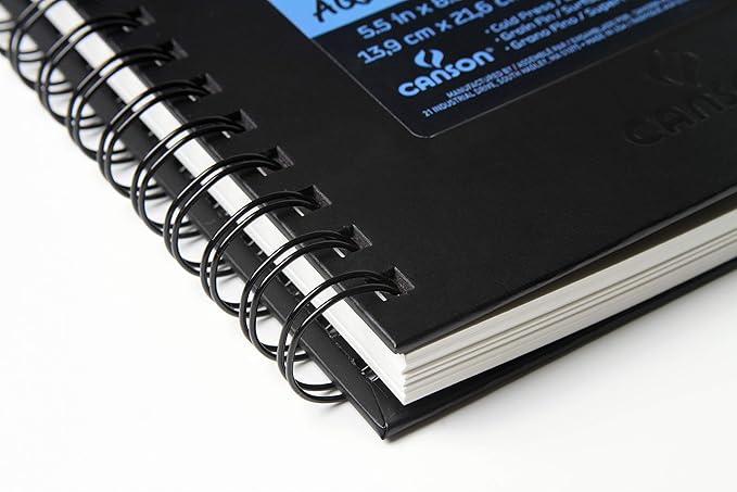 Canson XL Series Art Book Watercolor, Midweight White Paper, Side Wire Binding, 48 Sheets, 5.5X8.5 inch