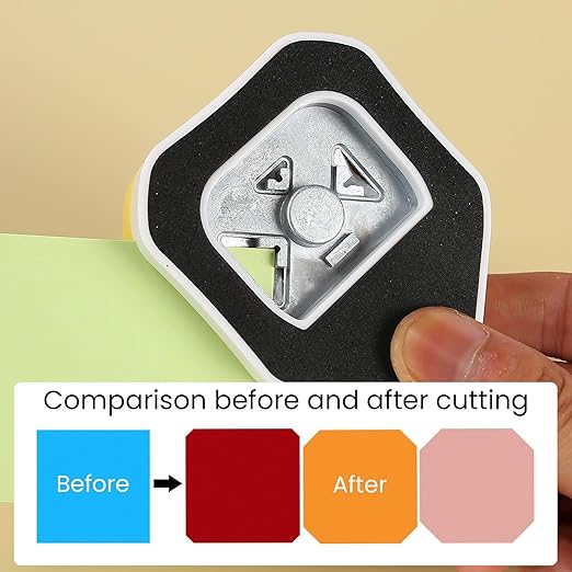 3 in 1 Diagonal Corner Punch, 5mm, 10mm, 15mm Corner Paper Cutter for Laminated, Cardstock, Bullet Journal, Invitations, Gift Tags, Photocards, Business Cards, and Scrapbooking