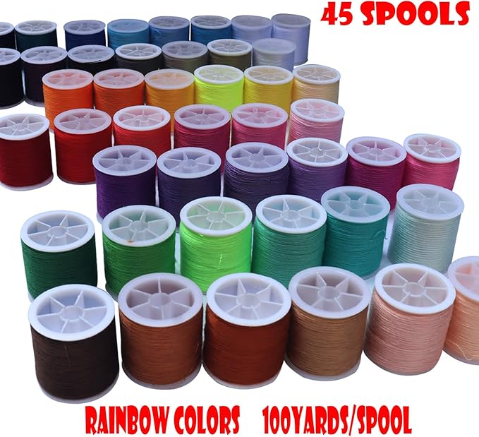 45 spools Sewing Thread Kits Polyester for Hand & Machine Sewing,100yards Each,Total 4500yards