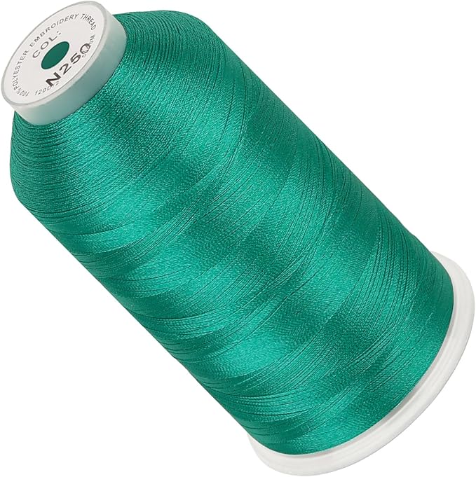 New brothread - Single Huge Spool 5000M Each Polyester Embroidery Machine Thread 40WT for Commercial and Domestic Machines - Emerald Green (Janome Color)