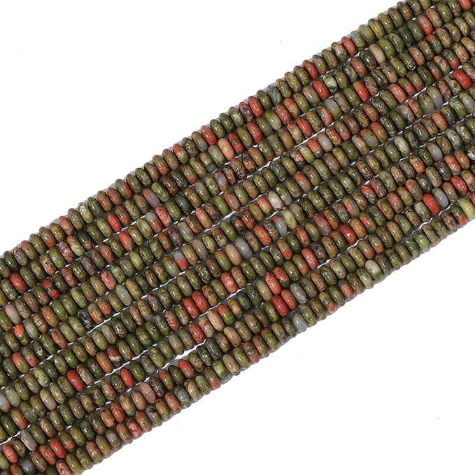 beadia natural unakite disk stone beads 4x2mm 160pcs rondelle loose semi gemstone beads for jewelry making design