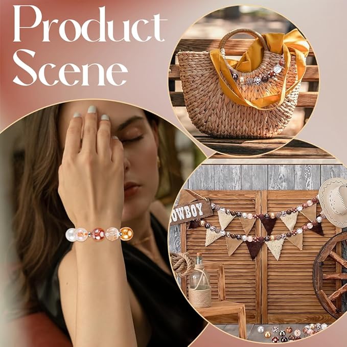 SUNNYCLUE 106Pcs Chunky Beads Bulk Bubblegum Bead 20mm Focal Bubble Gum Rhinestone Acrylic Round Brown Loose Spacers for Jewelry Making Bracelet Necklace Pen Craft Supplies Adults
