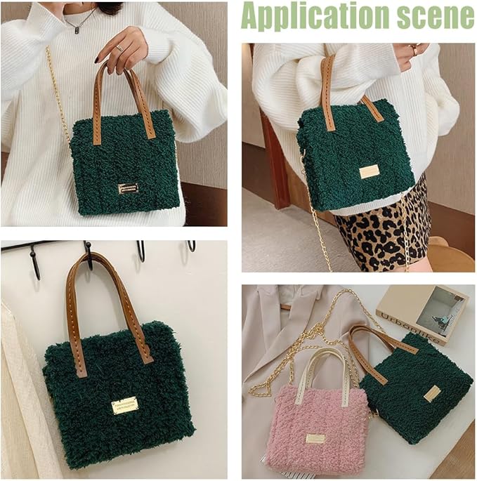 WADORN DIY Knitting Crochet Bag Making Kit, Handmade Woven Tote Bag Making Materials Set Women Shoulder Bag Making Accessories Hand Crafting Yarn Weaving Kit Birthday Christmas Gift, Green