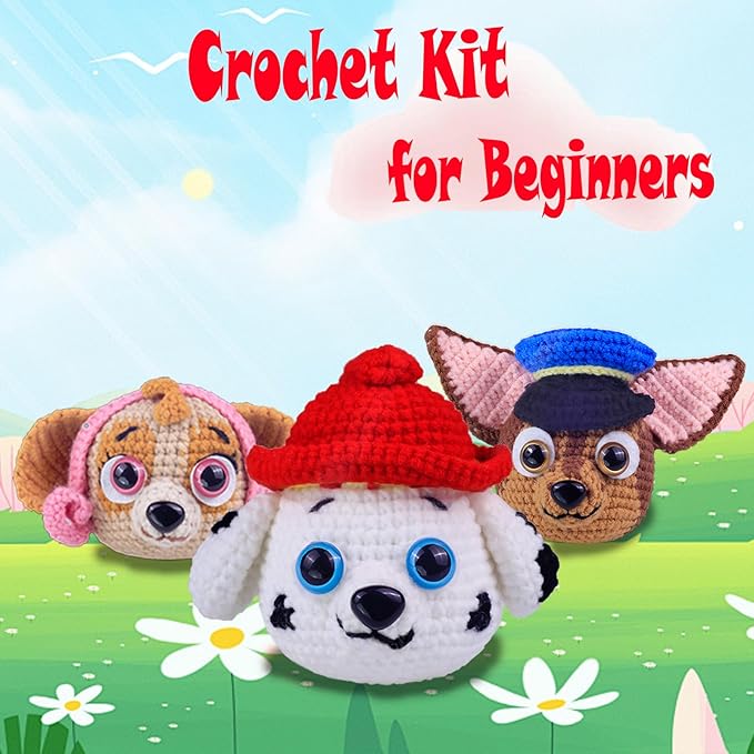 Crochet Kit for Beginners Adults -Animals Start Crotcheting - Perfect Amigurumi Knitting Learn to Kit for Adult with Stitch by Stitch Video Tutorials,Holiday Christmas Gift.