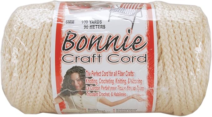 Pepperell 6mm Bonnie Macramé Craft Cord, 100-Yard, Flesh/Cream