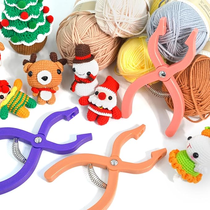 Safety Eyes Jig Pliers Auxiliary Tool For Attaching Doll Eyes And Noses For Amigurumi And Crochet, DIY Craft Install Accessories Supplies For Stuffed Animals, Pink