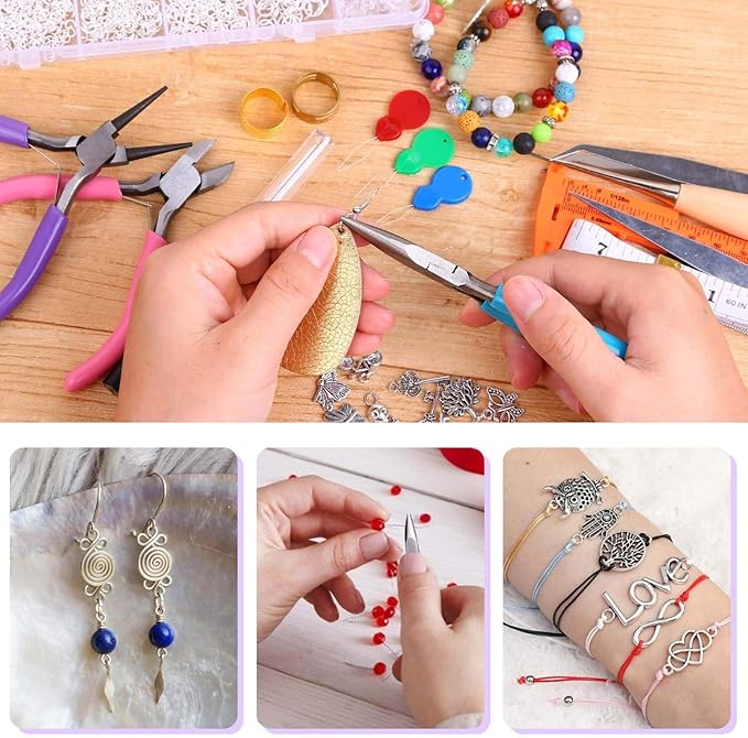 shynek Jewelry Making Kit - Adults Supplies with Tools, Wires, Findings & Charms for Making & Repair