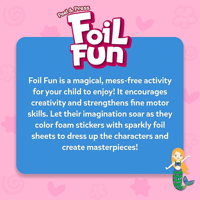 skillmatics foil fun - dress up, no mess art for kids, craft kits & supplies, diy creative activity, travel toys, gifts for girls & boys ages 4, 5, 6, 7, 8, 9, travel toys