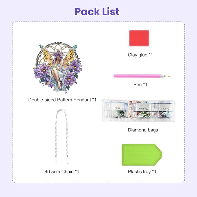 EOBROMD Diamond Hanging Art Kits for Adults Fairy, Dreamcatcher DIY Special Shaped Rhinestone Kits for Adults, Diamond Art Painting Suncatcher, Window Pendants Home Garden Wall Hanging Ornament