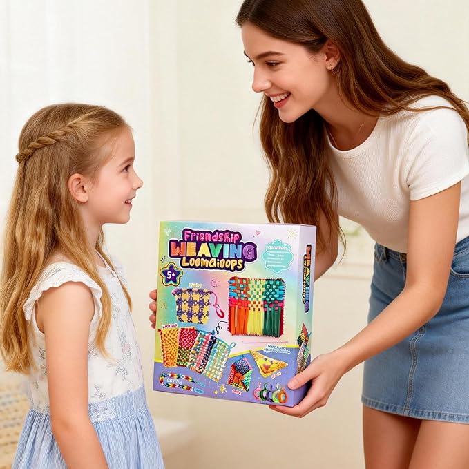 HABSKT Creative Weaving Loom Kit, DIY Arts & Crafts for Kids and Adults, Makes Potholders and Bags, Ideal Birthday Gift for Girls Ages 6-12