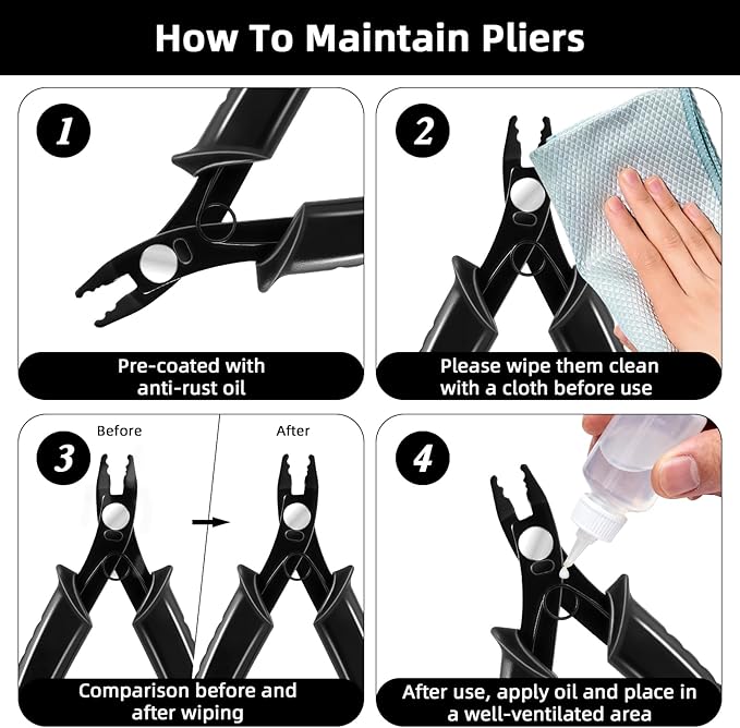 Bead Crimping Pliers Bead Crimper Tool for Jewelry Making 5 Inch Crimping Pliers Tool with PVC Handle Jewelry Crimper Plier for Bracelet Beading DIY Craft Jewelry Making Supplies (Black)