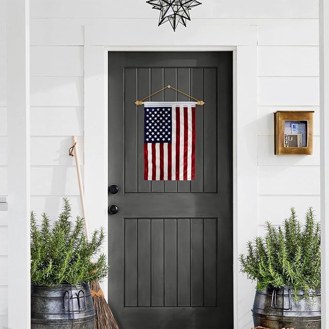 4th Of July American Flag For Independence Day Wall Scroll Wood Dowel Kit Hanging Decoration For Grave Yard Sign Memorial Veterans Day USA Poster Door Canvas Tapestry Gifts For Dad