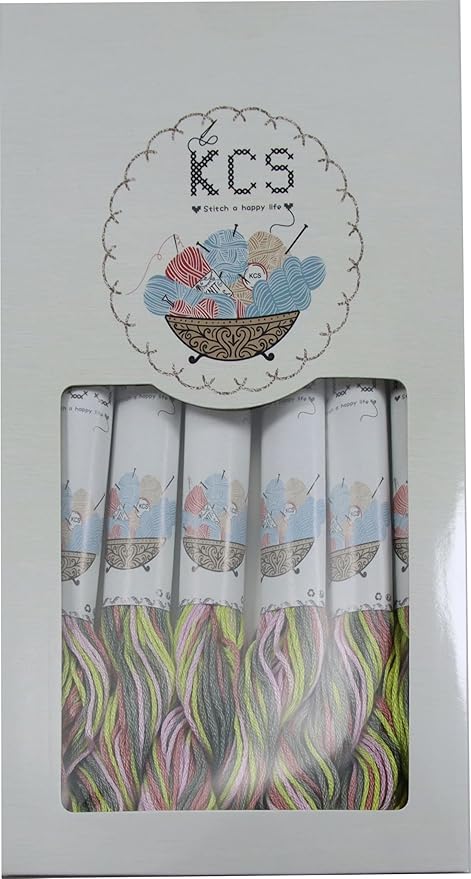 KCS Big skeins of 25 Meters Size 25 Color Variegated Cross Stitch Stranded Threads,6 skeins,4509