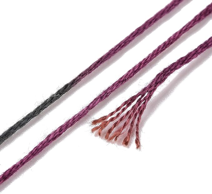 FASHEWELRY 10 Skeins Embroidery Floss Thread 0.5mm Dyed Cross Stitch Floss 6-Ply Friendship Bracelet String for Jewelry Making Bracelets Sewing Knitting Stitching Craft DIY (Deep Magenta)
