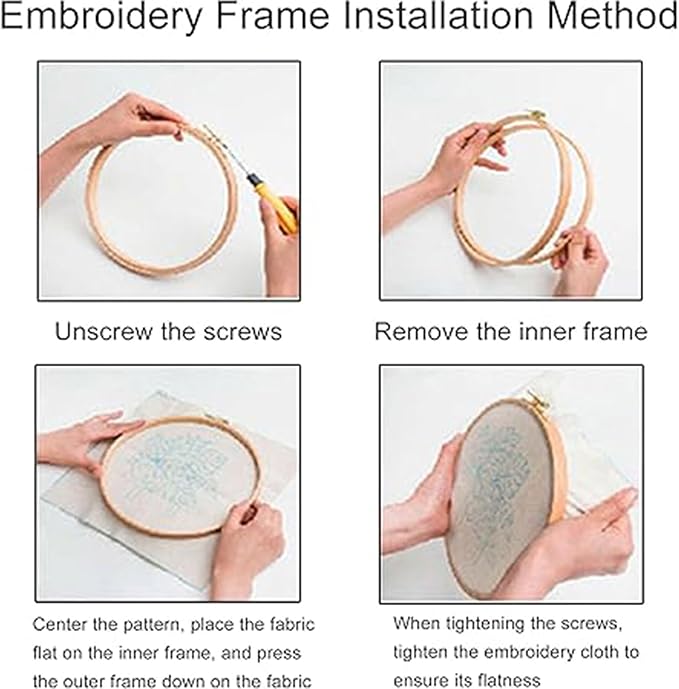 Huacan Embroidery Kits for Adults Beginner DIY Cross Stitch Stamped Christmas Pattern Stitching Wreath Sewing Kit 1 Piece 7.8 x 7.8 Inch