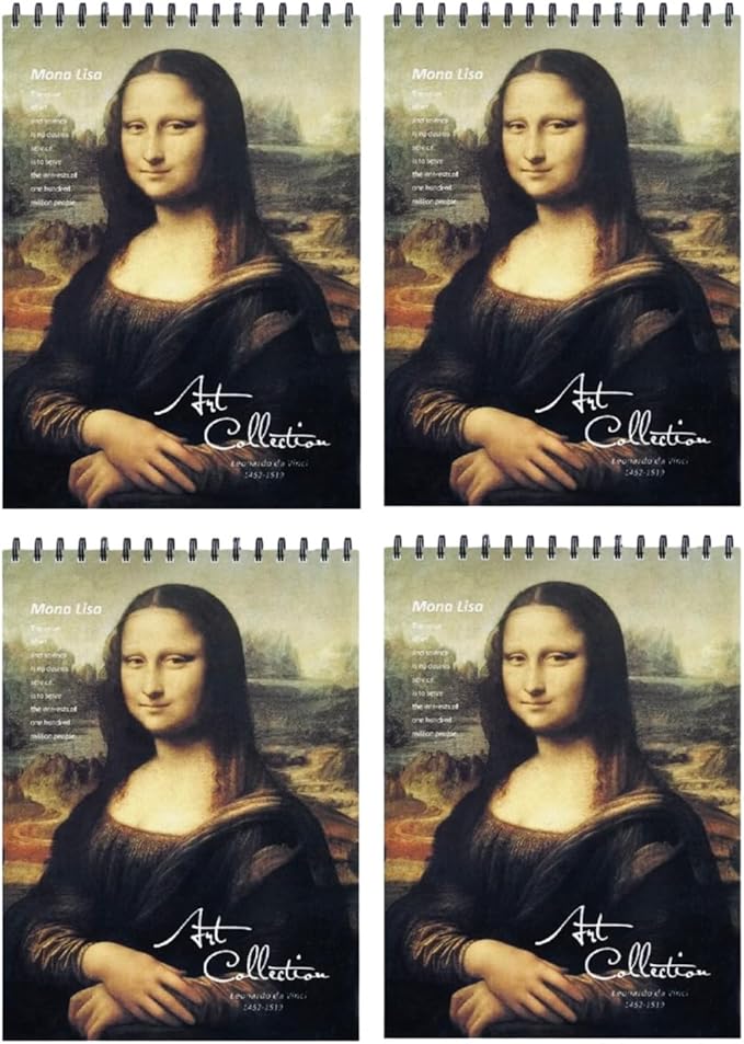 9" x 12" sketchbook, top spiral bound sketch pad,90-sheets (68lb/100gsm), acid free art sketchbook artistic drawing painting writing paper for artists of all ages (mona lisa 4 pack)
