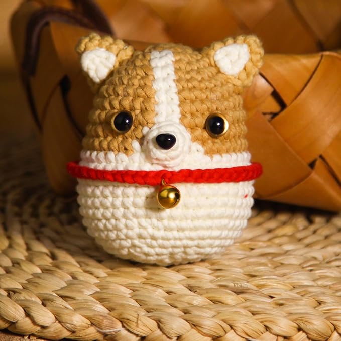 CrochetBox Crochet Kit for Beginners Adults - Dog Starters Crochet Kit, Beginners Crocheting Kitting for Adults Teen, Craft Gifts with Crochets Yarns, Hook, Step-by-Step Video, Instruction