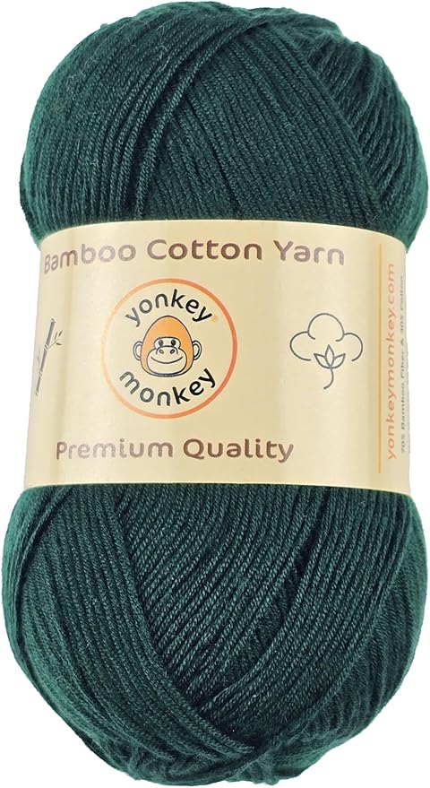 10-Pack of Yonkey Monkey 500 Grams Weight Yarn - 70% Rayon derived from Bamboo, 30% Cotton - Imported - Army Green 9059