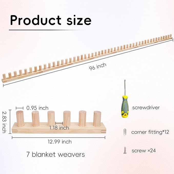 96'' Chunky Yarn Loom, Custom Thick Chunky Knitting Blanket Loom, Extra Large Blanket Loom Knitting for DIY Craft Enthusiasts Beginners